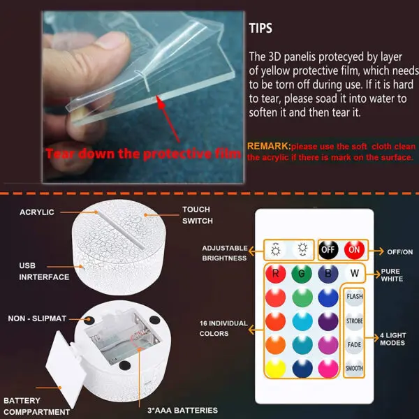 3D LED Gaming Setup RGB Lamp USB Powered Gaming Room Children's Lamp Bedroom Night Lights LED Table Lamp Indoor Lighting Gifts - Image 6