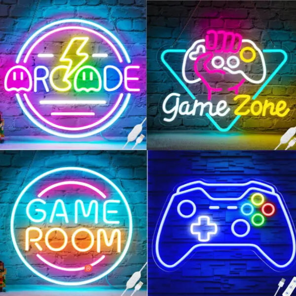 Game Zome Neon Sign LED Wall Decor USB Powered Acrylic For Gaming Lighting Bedroom Bedside Wall Decor Gamer Party Birthday Gift