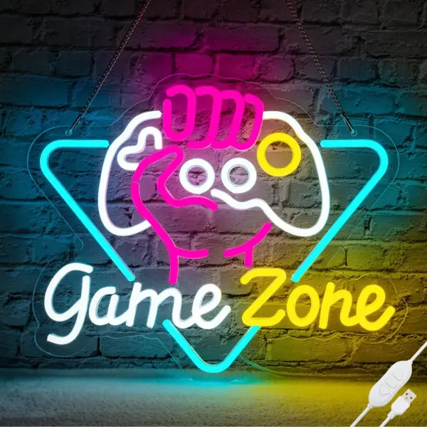 Game Zome Neon Sign LED Wall Decor USB Powered Acrylic For Gaming Lighting Bedroom Bedside Wall Decor Gamer Party Birthday Gift - Image 2
