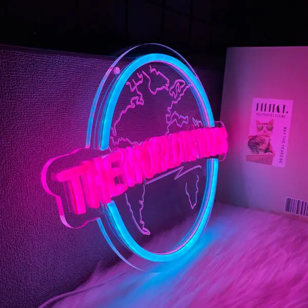 The World Is Yours Led Neon Sign, Earth-Shaped Sign 3D Sculpture, Used For Bedroom, Club And Game Room Decor, Powered By Usb. - Image 5