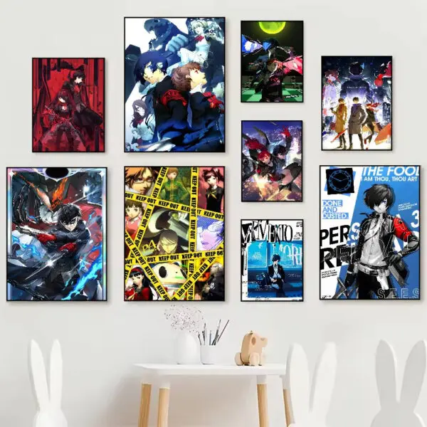 Persona 5 Gaming Anime Poster HD art sticky wall waterproof home living room bedroom bar aesthetic decoration