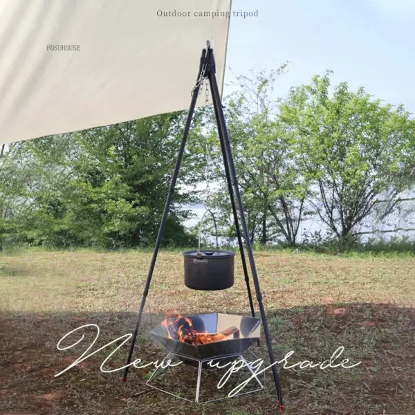 Outdoor Camping Fire Pits Tripod Campfire Rack Portable Burning Fire Table Grill Stove Outdoor Camping Cooker Grill Stand B - Image 2