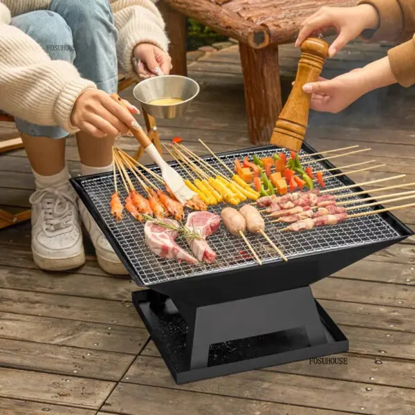 Courtyard Outdoor Fire Pits Barbecue Table Outdoor Heating Charcoal Stove Grill Stand Home Indoor Tea Making Stove Full Set B - Image 2