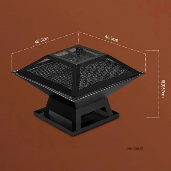 Courtyard Outdoor Fire Pits Barbecue Table Outdoor Heating Charcoal Stove Grill Stand Home Indoor Tea Making Stove Full Set B - Image 6