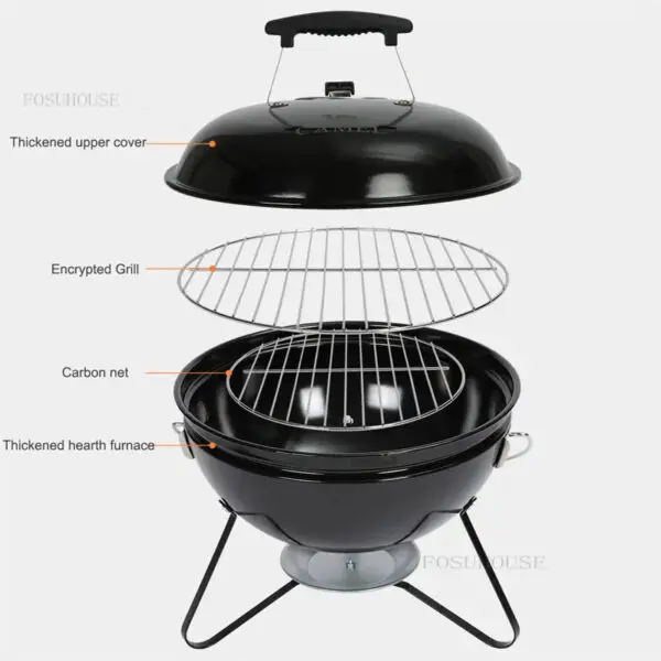 Courtyard Outdoor Fire Pits Round Heating Brazier Household Multi-functional Barbecue Grill Portable Folding Charcoal Fire Stove