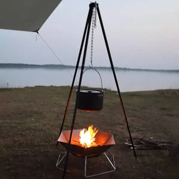 Outdoor Camping Fire Pits Tripod Campfire Rack Portable Burning Fire Table Grill Stove Outdoor Camping Cooker Grill Stand - Image 3