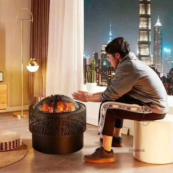 Minimalist Fire Pits Household Outdoor Heaters Multi-purpose Brazier Villa Courtyard Barbecue Stove with Grill Stand Fire Pit