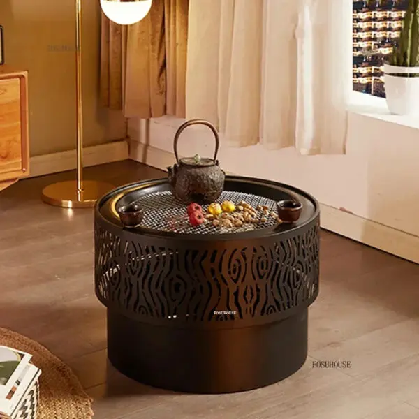 Minimalist Fire Pits Household Outdoor Heaters Multi-purpose Brazier Villa Courtyard Barbecue Stove with Grill Stand Fire Pit - Image 2