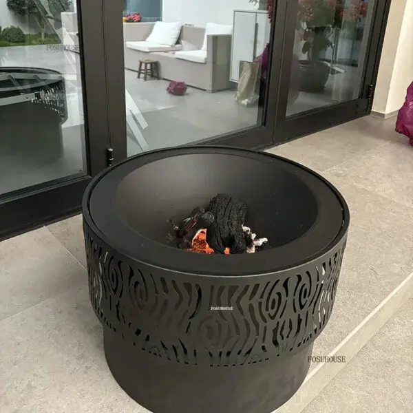 Minimalist Fire Pits Household Outdoor Heaters Multi-purpose Brazier Villa Courtyard Barbecue Stove with Grill Stand Fire Pit - Image 5