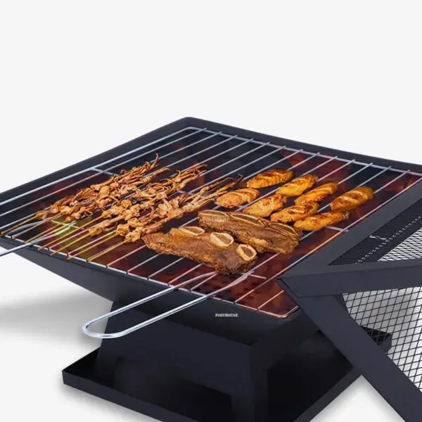 Simple Outdoor Charcoal Square Fire Pits Grill Stand Camping Furnace Home Courtyard Firewood Stove Bonfire Brazier Heating Stove
