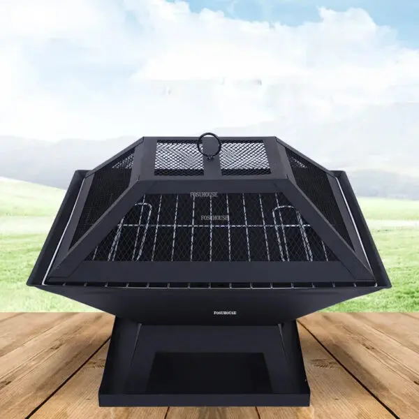 Simple Outdoor Charcoal Square Fire Pits Grill Stand Camping Furnace Home Courtyard Firewood Stove Bonfire Brazier Heating Stove - Image 3