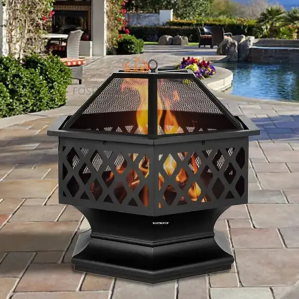 Copper System Fire Pit For Europe Outdoor Heater Charcoal Braziers Creative Leisure Outdoor Courtyard Barbecue Charcoal Brazier