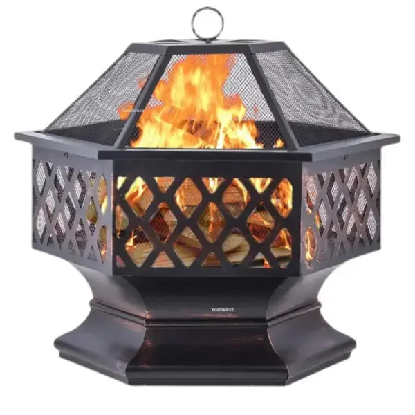 Copper System Fire Pit For Europe Outdoor Heater Charcoal Braziers Creative Leisure Outdoor Courtyard Barbecue Charcoal Brazier - Image 2