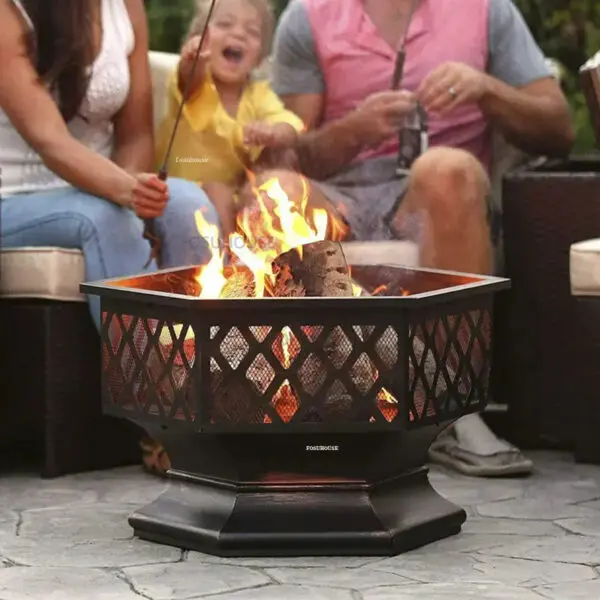 Copper System Fire Pit For Europe Outdoor Heater Charcoal Braziers Creative Leisure Outdoor Courtyard Barbecue Charcoal Brazier - Image 5