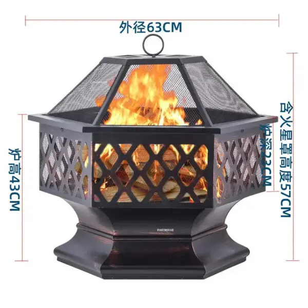 Copper System Fire Pit For Europe Outdoor Heater Charcoal Braziers Creative Leisure Outdoor Courtyard Barbecue Charcoal Brazier - Image 6