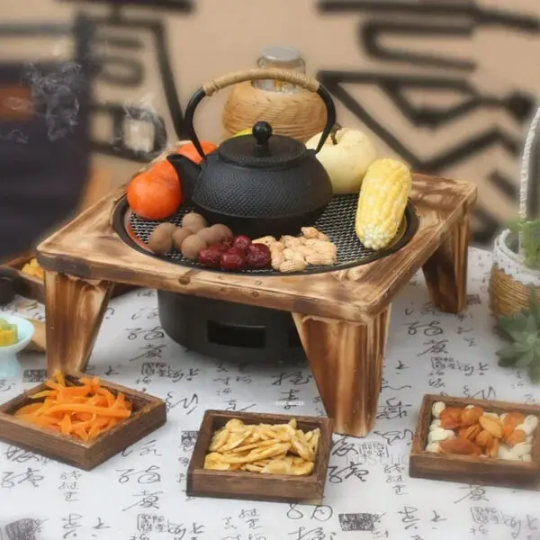 Solid Wood Fire Pits Portable Charcoal Stove Barbecue Stove Household Brazier Indoor Heating Balcony Courtyard Charcoal Heating - Image 3
