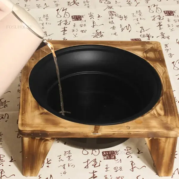 Solid Wood Fire Pits Portable Charcoal Stove Barbecue Stove Household Brazier Indoor Heating Balcony Courtyard Charcoal Heating - Image 4