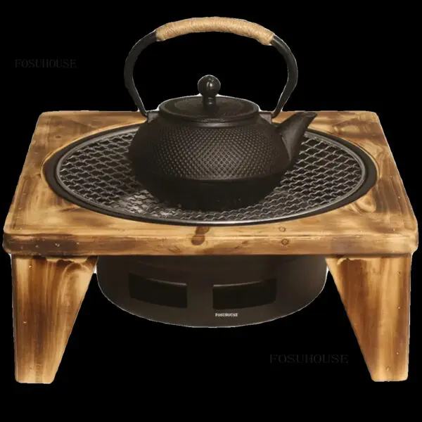 Solid Wood Fire Pits Portable Charcoal Stove Barbecue Stove Household Brazier Indoor Heating Balcony Courtyard Charcoal Heating - Image 5