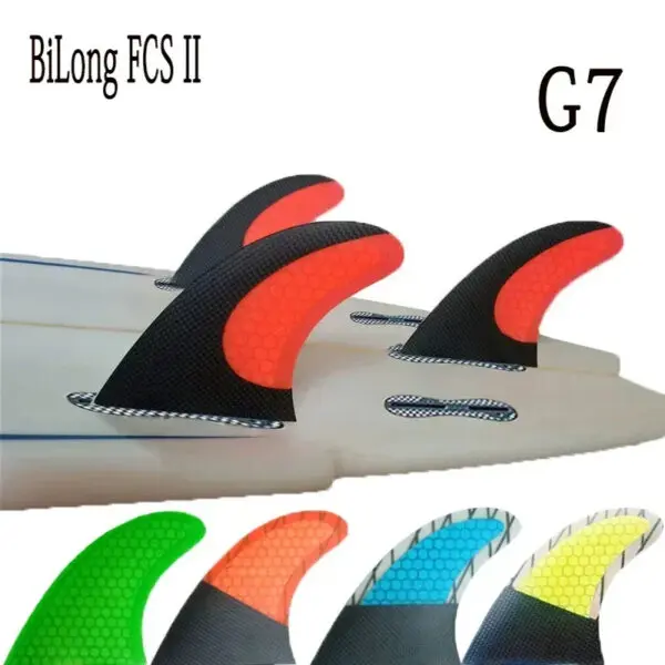 BiLong FCS II G7 Surfboard Thruster Tri Fin Fiberglass with Carbonfiber Electric Surfboard Quilhas Surf Wakeboard Windsurf Fins