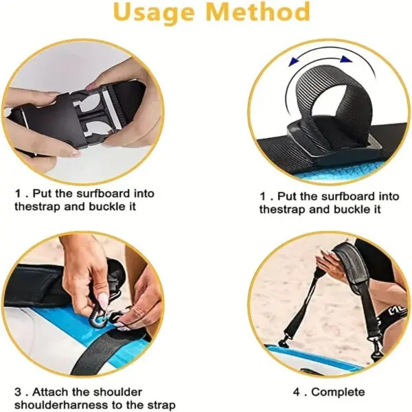 Adjustable Surfboard Shoulder Strap Carry Sling Stand Up Paddleboard Surf Board Surf Fins Paddle Wakeboard Surfing Kayak Tool - Image 4