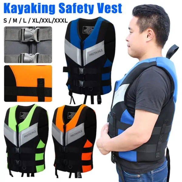 Neoprene Life Jacket Buoyancy Fishing Water Ski Vest Wear-resistant Survival Suit Water Sports Life Jacket For Swimming Fishing