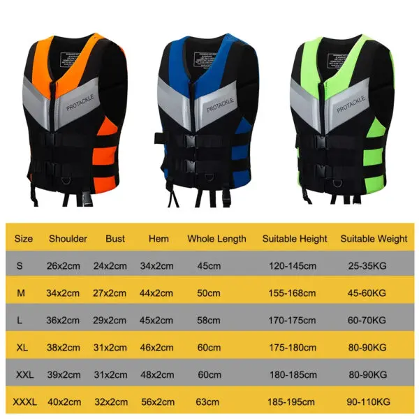 Neoprene Life Jacket Buoyancy Fishing Water Ski Vest Wear-resistant Survival Suit Water Sports Life Jacket For Swimming Fishing - Image 6