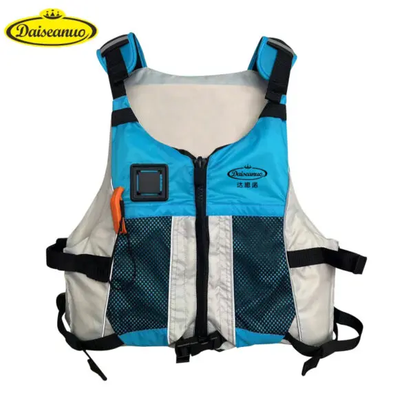 Daiseanuo Genuine CE ISO 12402-5 Approved Life Jacket Fishing Kayaking Vest with Pocket Adjustable size for Men Women