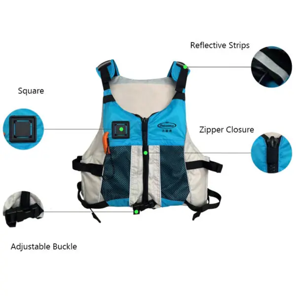 Daiseanuo Genuine CE ISO 12402-5 Approved Life Jacket Fishing Kayaking Vest with Pocket Adjustable size for Men Women - Image 3