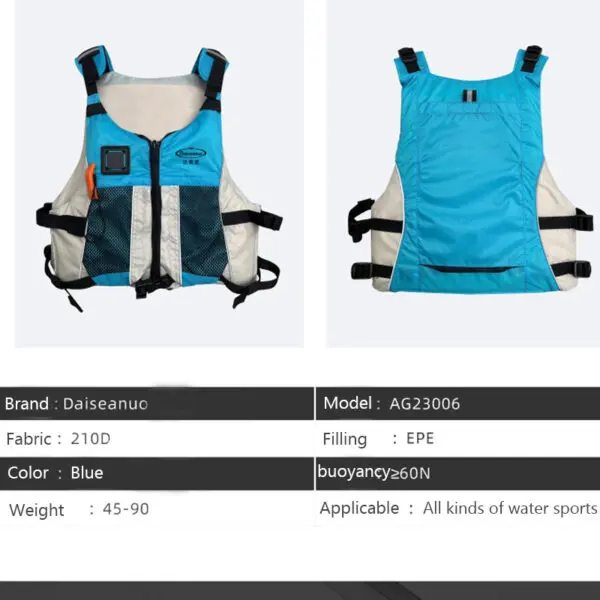 Daiseanuo Genuine CE ISO 12402-5 Approved Life Jacket Fishing Kayaking Vest with Pocket Adjustable size for Men Women - Image 6