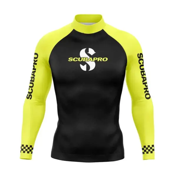 Mens Long Sleeve Rashguard Upf 50 Sun Protection Surf Shirt Quick Dry Breathable Swimming Tight T-shirt Summer 2025 Gym Clothes