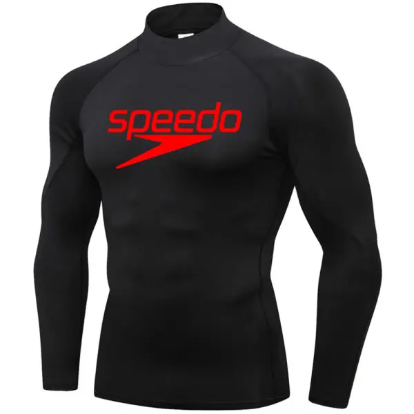 Men Swimming TightsT Shirt Surf Rash Guard Long Sleeve Protection Basic Skins Surfing Diving Swimsuit Tees Rashguard Gym Clothes - Image 2