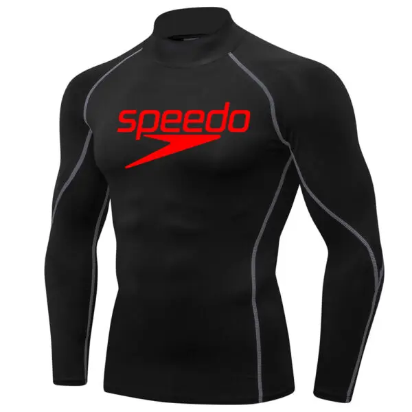 Men Swimming TightsT Shirt Surf Rash Guard Long Sleeve Protection Basic Skins Surfing Diving Swimsuit Tees Rashguard Gym Clothes - Image 3