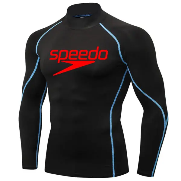 Men Swimming TightsT Shirt Surf Rash Guard Long Sleeve Protection Basic Skins Surfing Diving Swimsuit Tees Rashguard Gym Clothes - Image 4
