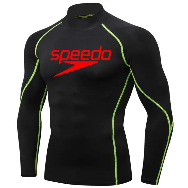 Men Swimming TightsT Shirt Surf Rash Guard Long Sleeve Protection Basic Skins Surfing Diving Swimsuit Tees Rashguard Gym Clothes - Image 5