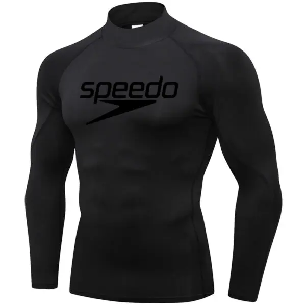 Men Swimming TightsT Shirt Surf Rash Guard Long Sleeve Protection Basic Skins Surfing Diving Swimsuit Tees Rashguard Gym Clothes - Image 7