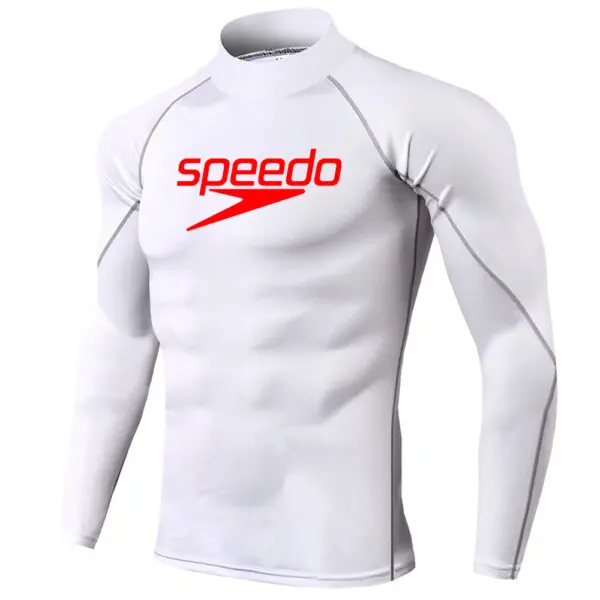 Men Swimming TightsT Shirt Surf Rash Guard Long Sleeve Protection Basic Skins Surfing Diving Swimsuit Tees Rashguard Gym Clothes - Image 8