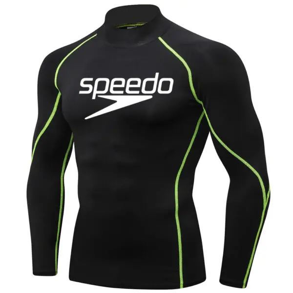 Men Swimming TightsT Shirt Surf Rash Guard Long Sleeve Protection Basic Skins Surfing Diving Swimsuit Tees Rashguard Gym Clothes - Image 9