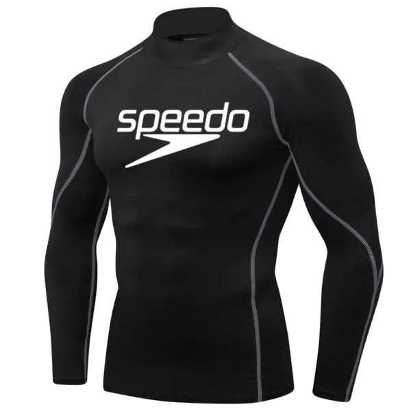 Men Swimming TightsT Shirt Surf Rash Guard Long Sleeve Protection Basic Skins Surfing Diving Swimsuit Tees Rashguard Gym Clothes - Image 10