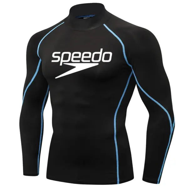 Men Swimming TightsT Shirt Surf Rash Guard Long Sleeve Protection Basic Skins Surfing Diving Swimsuit Tees Rashguard Gym Clothes - Image 12