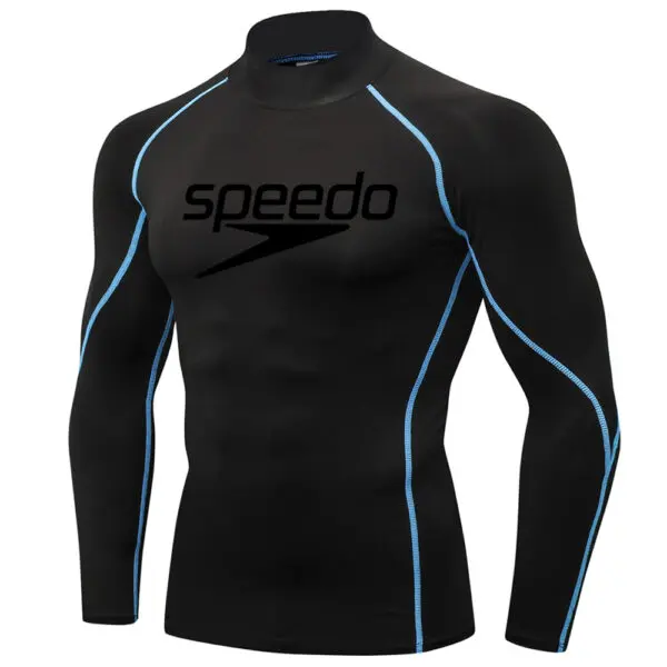 Men Swimming TightsT Shirt Surf Rash Guard Long Sleeve Protection Basic Skins Surfing Diving Swimsuit Tees Rashguard Gym Clothes - Image 15