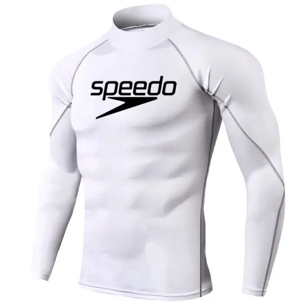 Men Swimming TightsT Shirt Surf Rash Guard Long Sleeve Protection Basic Skins Surfing Diving Swimsuit Tees Rashguard Gym Clothes - Image 17