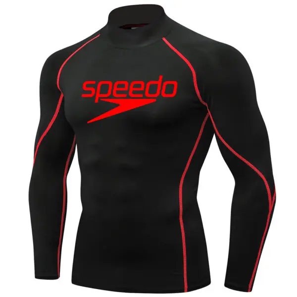 Men Swimming TightsT Shirt Surf Rash Guard Long Sleeve Protection Basic Skins Surfing Diving Swimsuit Tees Rashguard Gym Clothes - Image 18