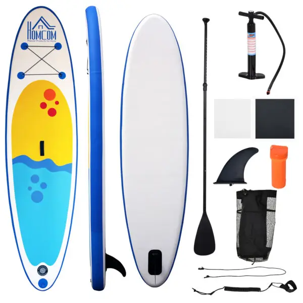 HOMCOM Inflatable Stand Up Paddle Board, 10' x 30" x 4", Non-Slip SUP, with ISUP Accessories, Hand Pump, 1 Fin, Adj Paddle - Image 2
