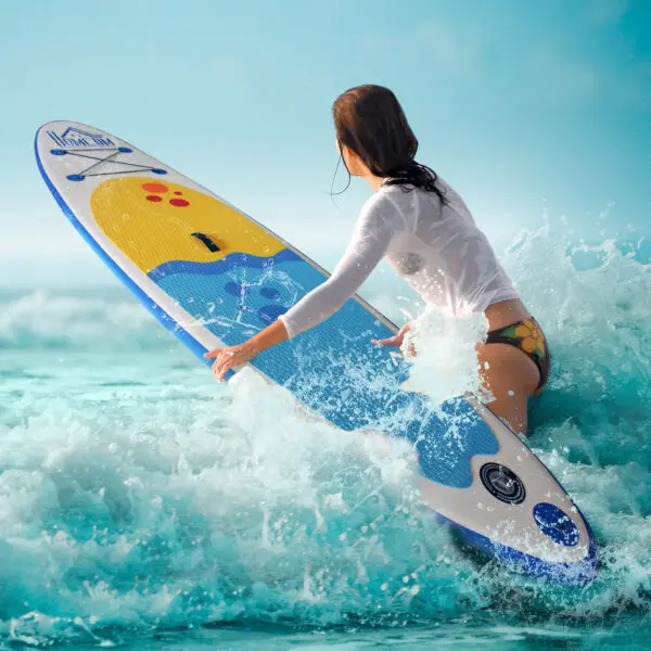 HOMCOM Inflatable Stand Up Paddle Board, 10' x 30" x 4", Non-Slip SUP, with ISUP Accessories, Hand Pump, 1 Fin, Adj Paddle - Image 3