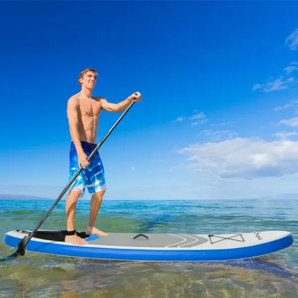 HOMCOM 10' x 32" x 6" Inflatable Stand Up Paddle Board, Non-Slip & Ultra-Light Deck with SUP Accessories, Adj Paddle, Bag - Image 3