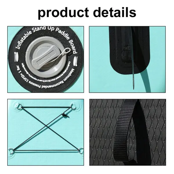 Inflatable Stand up Paddle Board Surfboard Water Sport Kayak Surf Set with Paddle Board Tail Fin Foot Rope Inflator and Bag - Image 5