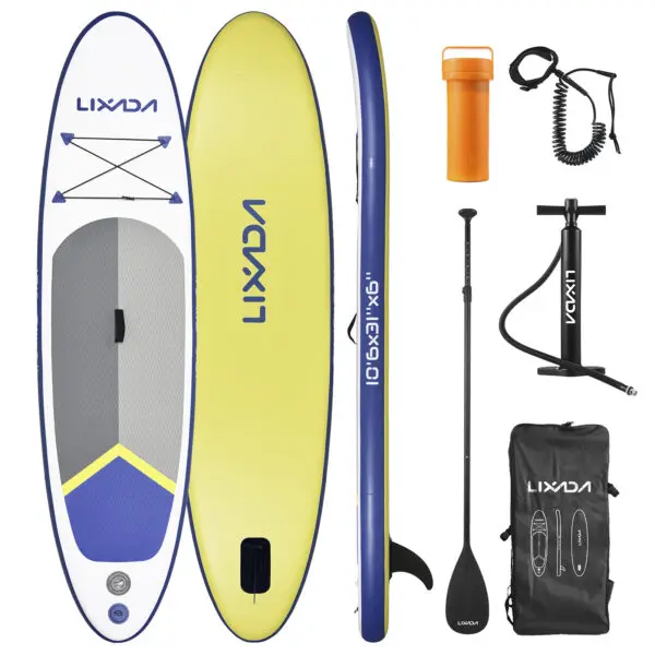 Inflatable Stand up Paddle Board Surfboard Water Sport Kayak Surf Set with Paddle Board Tail Fin Foot Rope Inflator and Bag - Image 10