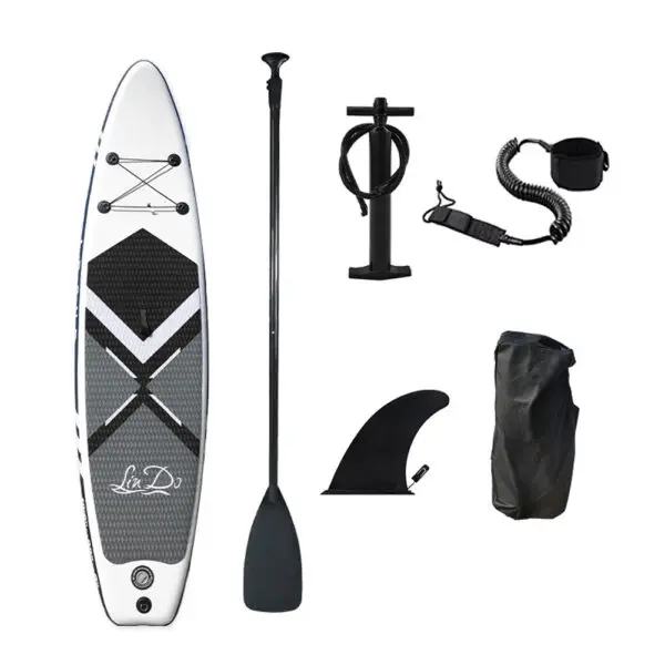 Inflatable Stand up Paddle Board Surfboard Water Sport Kayak Surf Set with Paddle Board Tail Fin Foot Rope Inflator and Bag - Image 13