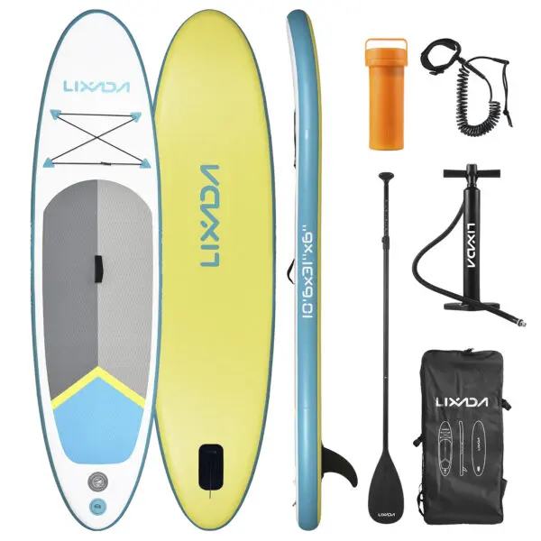 Inflatable Stand up Paddle Board Surfboard Water Sport Kayak Surf Set with Paddle Board Tail Fin Foot Rope Inflator and Bag - Image 14