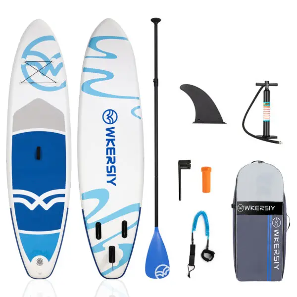 Inflatable Stand up Paddle Board Surfboard Water Sport Kayak Surf Set with Paddle Board Tail Fin Foot Rope Inflator and Bag - Image 15